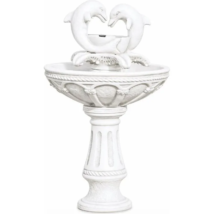 Casa Padrino Jugendstil Springbrunnen Delphine Weiß H. 128 cm - Gartenbrunnen