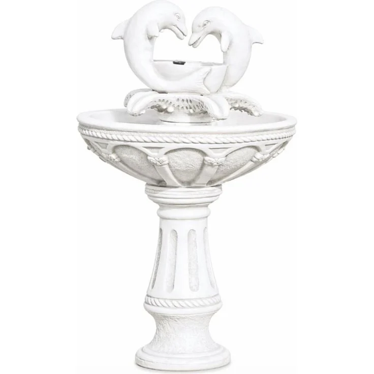 Casa Padrino Jugendstil Springbrunnen Delphine Weiß H. 128 cm - Gartenbrunnen – Bild 1