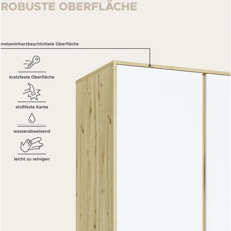 Falun Kleiderschrank 4-türig in weiß – Bild 7
