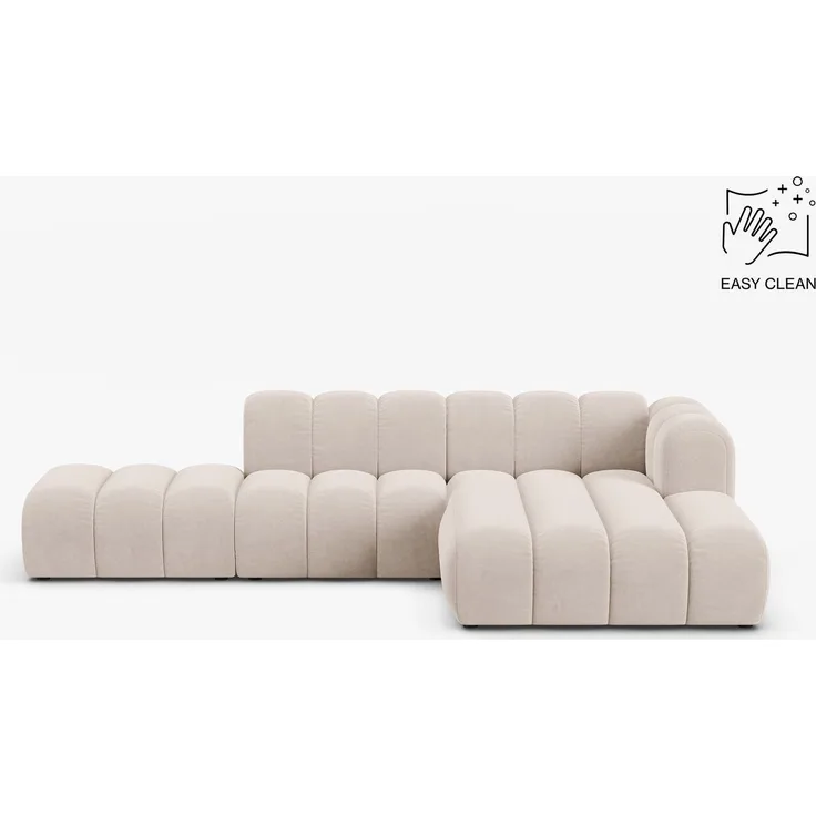 Micadoni Modulares Ecksofa offen Lupine 5-Sitzer Samt Venus Helles Beige Rechts