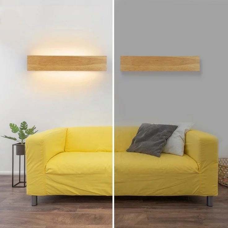 Nettlife LED Wandleuchte Holz 3000K warm weiße Wandbeleuchtung, Drehbar 330 °, LED fest integriert, Warmweiß, Wohnzimmer Schlafzimmer Flur Treppenhaus – Bild 2