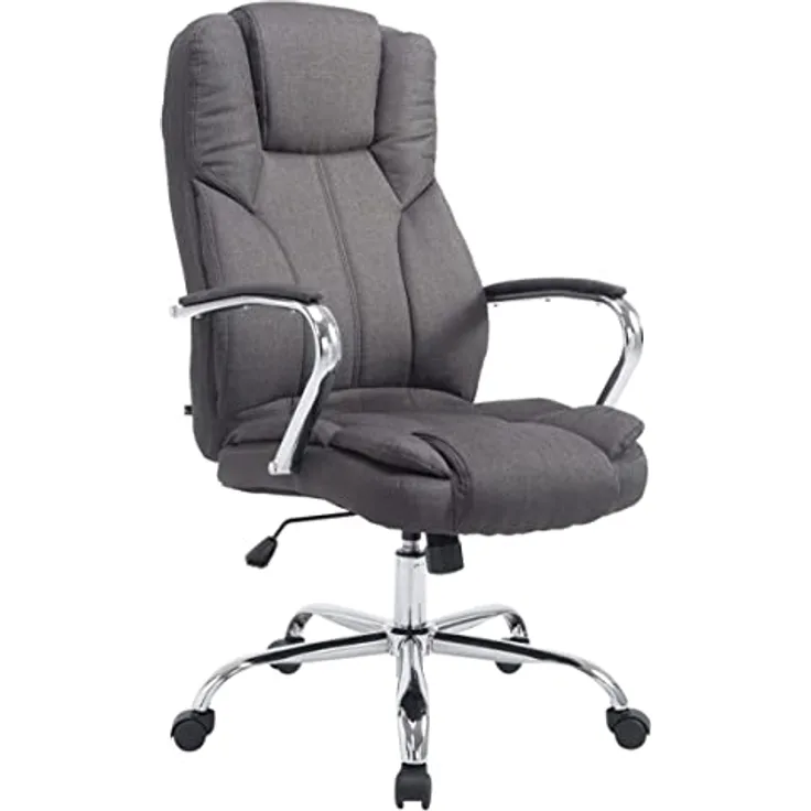 TPFLiving Bürostuhl Xavier Two, Dunkelgrau, extra große Variante, belastbar bis 210 kg, mit Wippmechanismus und höhenverstellbar