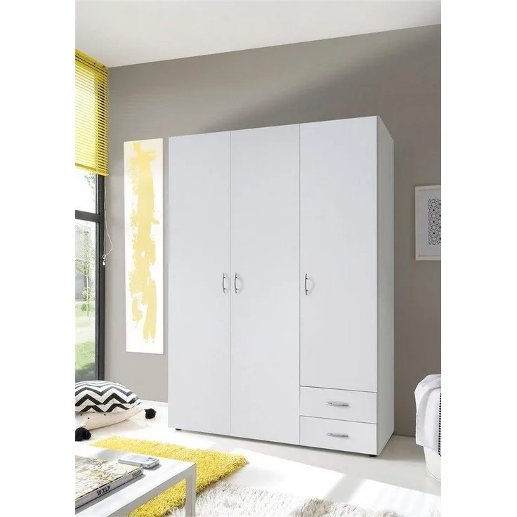 Kleiderschrank >Hamina< in Weiß - 120x177x52cm (BxHxT)