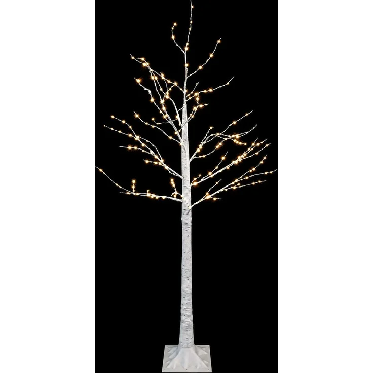 vidaXL Birken-Weihnachtsbaum Weiß 22 x 22 x 150 cm Kunststoff 232 LEDs 42055353 – Bild 4