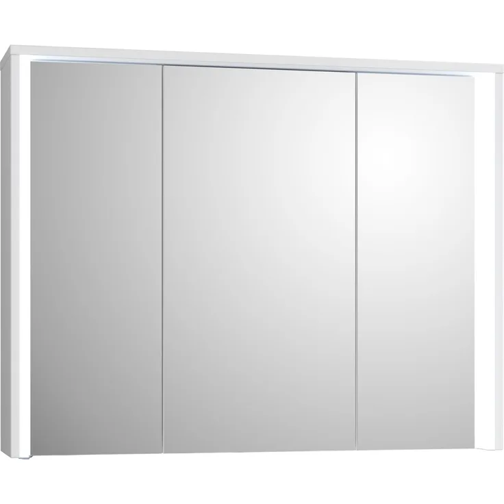 Badezimmerspiegelschrank >Five< LED, Steckdose, in weiß - 86x68x18cm (BxHxT)