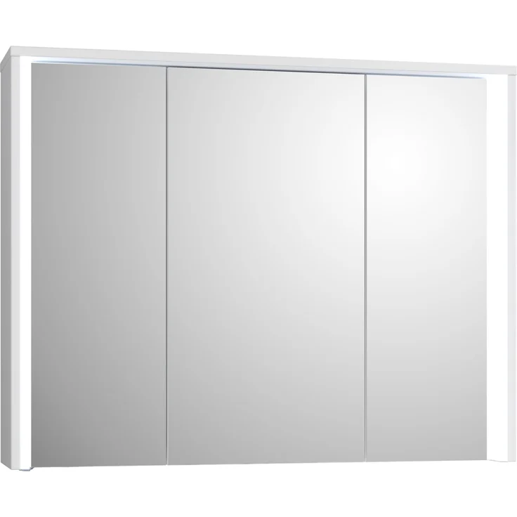 Badezimmerspiegelschrank >Five< LED, Steckdose, in weiß - 86x68x18cm (BxHxT) – Bild 1