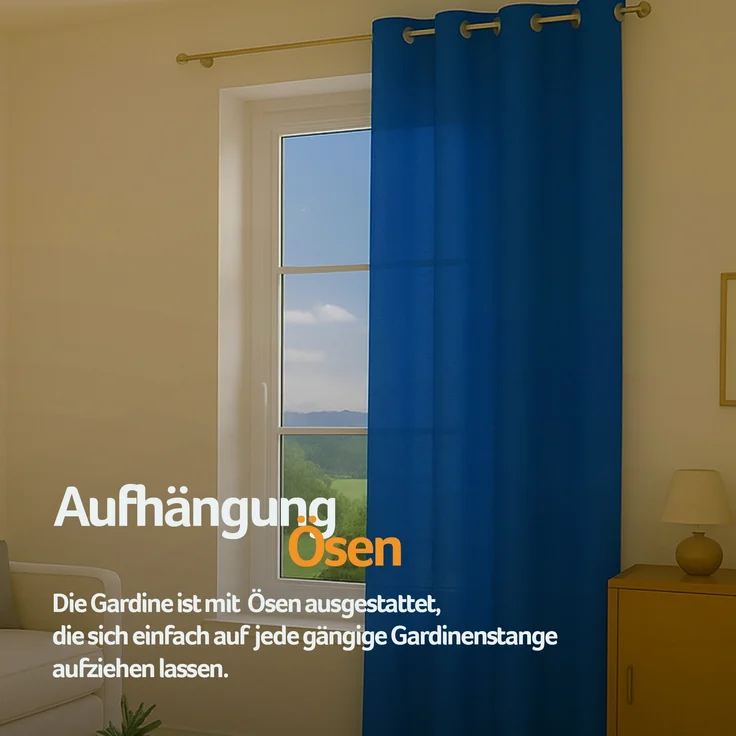 Bestlivings Blickdichte, Gardine mit Ösen, in vielen Größen und Farben Blau 140x245 cm – Bild 6