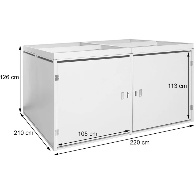 Mendler 'HWC-L56b' 4er-Fahrradgarage mit Pflanzkasten, verzinkter Stahl Anthrazit, 126 x 220 x 210cm – Bild 3
