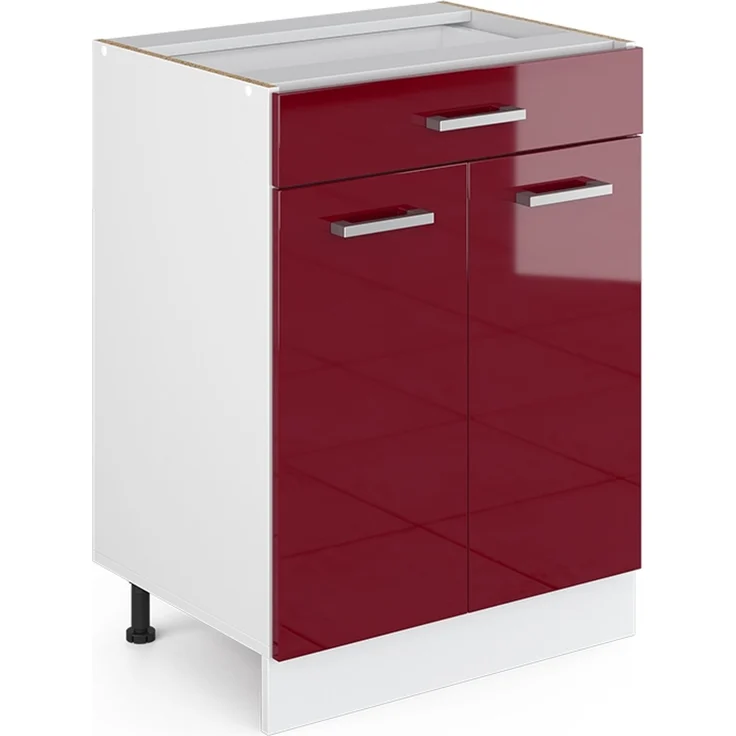 Küchenfront R-Line Rot Hochglanz 59.6 x 70.8 cm Möbelfront für den Schubunterschrank Vicco – Bild 5