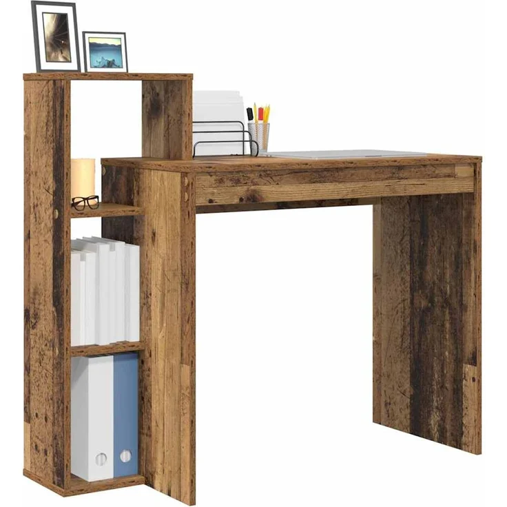vidaXL Schreibtisch mit Regal Altholz 100 x 40 x 90 cm Holzwerkstoff 869320 – Bild 2