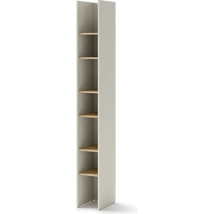 MEBLINI Schrank für Schrankbett Bed Concept - Hochschrank mit Regalen - BC-24 - Kaschmir/Nagano Eiche