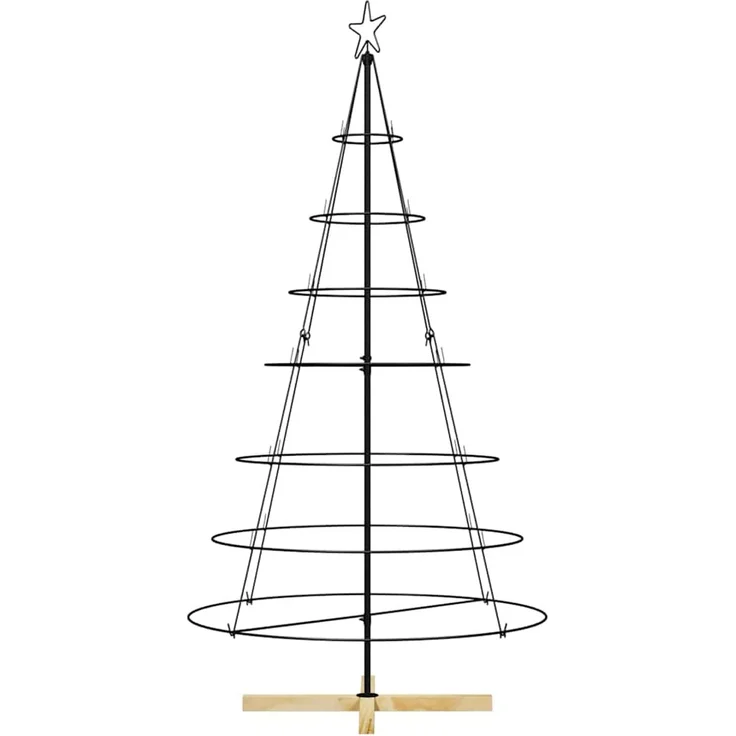 vidaXL Metall-Weihnachtsbaum mit Ständer KUOPIO 180 cm Stahl Schwarz 42019161 – Bild 5