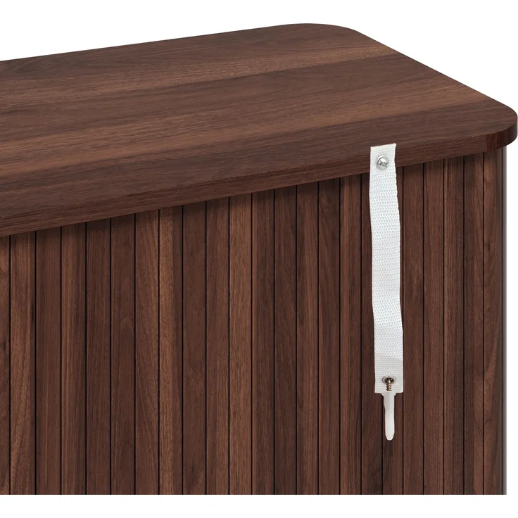 Sideboard 141 x 40 x 77 cm aus MDF mit Rattanschubladen und Schiebetüren – Bild 6