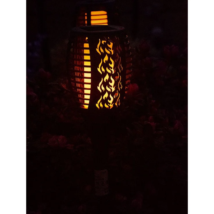 2x LED Solarlampe, Feuer-Effekt, Garten Fackel Höhe 58 cm – Bild 9