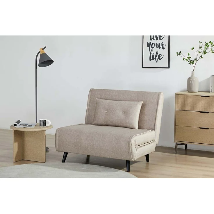 riess-ambiente Relaxsessel SMART MULTIFUNCTION 100cm champagner - Samt, Bettfunktion, mit Kissen (Einzelartikel, 1-St), ausziehbare Schlafgelegenheit - ideal für Wohn- oder Gästezimmer – Bild 1
