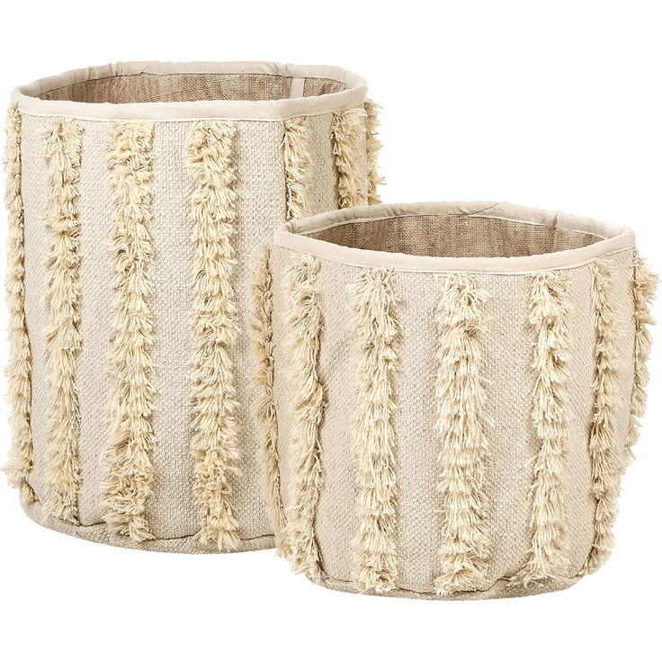 Korb Baumwolle beige 2er Set KAKKI