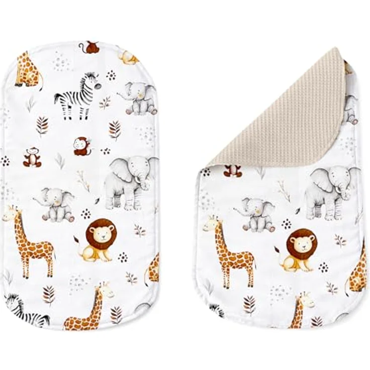 Babynest Nestchen Baby Set für Neugeborene – 5-teilig – Kuschelnest aus 100% Baumwolle & Waffelpique – Babykokon tragbar – für Babybett, Kinderbett & Kinderwagen – OEKO-TEX - ZOO und Sand – Bild 6