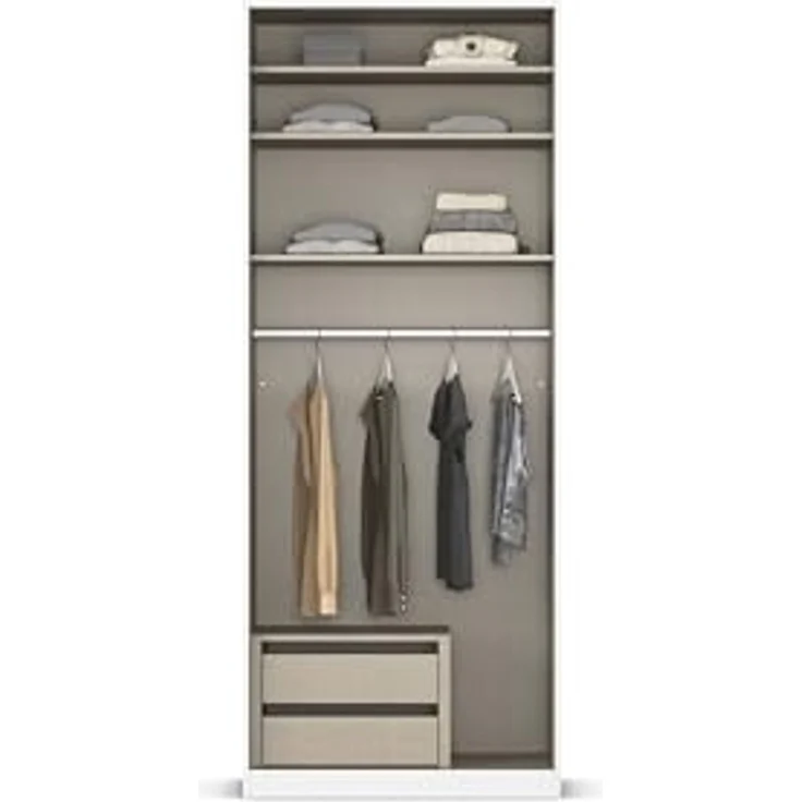 Rauch Möbel Alabama, Kleiderschrank für Schlafzimmer, Kinderzimmer, Wohnzimmer, Garderobe, Flur, 2-türig, mit Zubehör Premium, Farbe Weiß/Eiche Artisan, Holz, Breite 91 cm – Bild 6