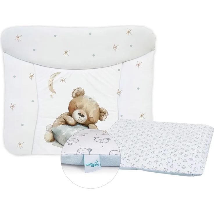 Ceba Baby® Wickelauflage 75x72 cm – Weiche Baby Wickelunterlage - Wasserdicht, abwaschbar - inkl. abnehmbarem Baumwollbezug – Für Jungen und Mädchen – OEKO-TEX® Standard 100 – Made in EU – Bild 1