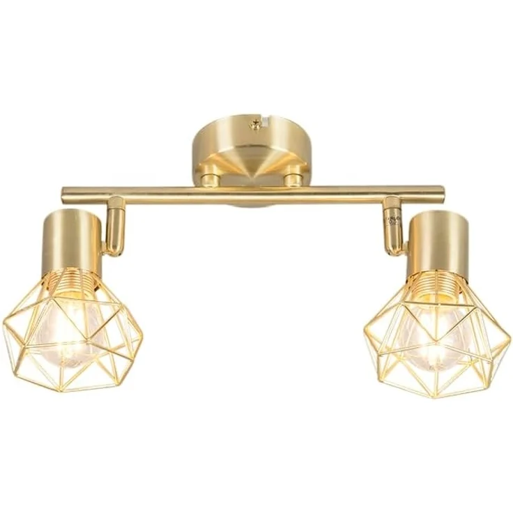 Qazqa LED Aufbaustrahler Mosh, ohne Leuchtmittel, E14, Messing, Modern, Stahl, 2-flammig – Bild 5