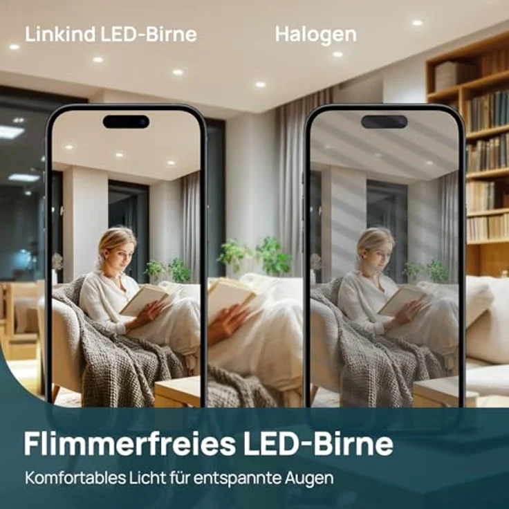 Linkind Ultraeffiziente GU10 LED Birne, 2W=50W, 4000K Neutralweiß von Energieeffizienz-Label-A, Nicht Dimmbar GU10 Glühbirne 360Lm, 36° Mittlerer Abstrahlwinkel, Klasse A LED Birne, 6 Stück – Bild 7