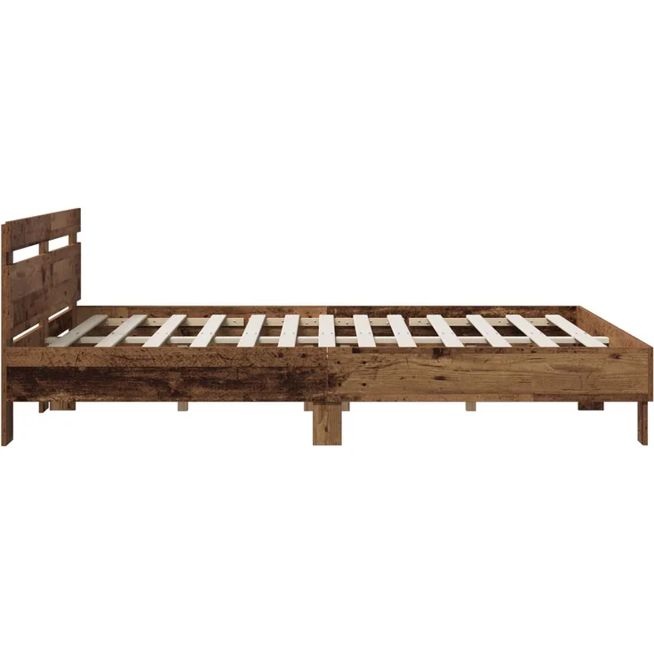 vidaXL Bettrahmen Altholz 135 x 190 cm Holzwerkstoff 3446594 – Bild 5