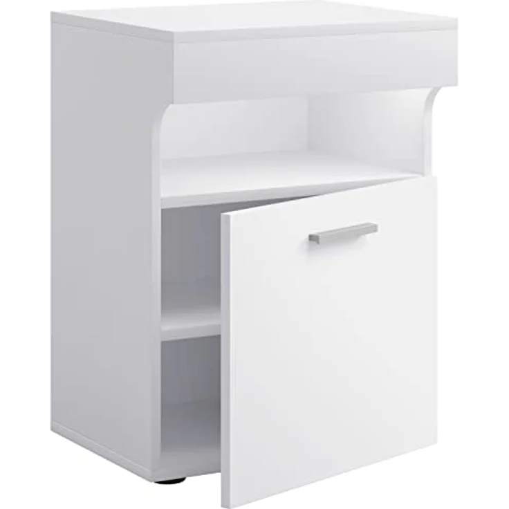 VCM Nachttisch Slepal, mit zwei Schubladen und offenem Fach, weiß (45 x 39 x 61 cm) – Bild 4
