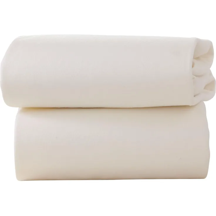 Clair de Lune Bettlaken, für Kinderbett Baumwolle Jersey Spannbettlaken Blatt (, cremefarben, 2 Stück