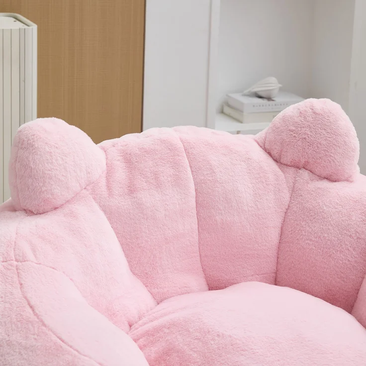 Katzenförmiges Sofa mit langem Tai Erwachsener Beanbag Sofa ohne Installation Geeignet für verschiedene Umgebungen wie Wohnzimmer, Schlafzimmer usw, Entspannen und genießen Sie das Leben, rosa--Rosa--112x112x77cm--YOUDENOVA – Bild 6