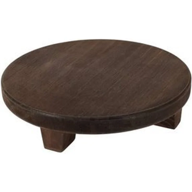 Spetebo Blumenhocker Holz Blumenteller braun rund - Ø 22 cm / klein (Packung, 1 St, Dekoteller), Pflanzenhocker mit 4 Füßen – Bild 2