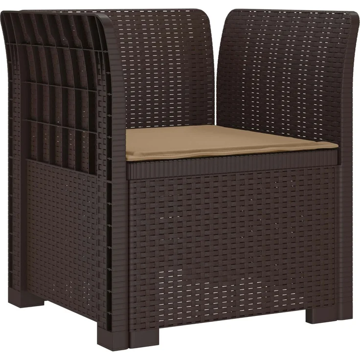 vidaXL 1-Sitzer Sessel mit Kissen Rattan-Look PP Braun 8011858 – Bild 2