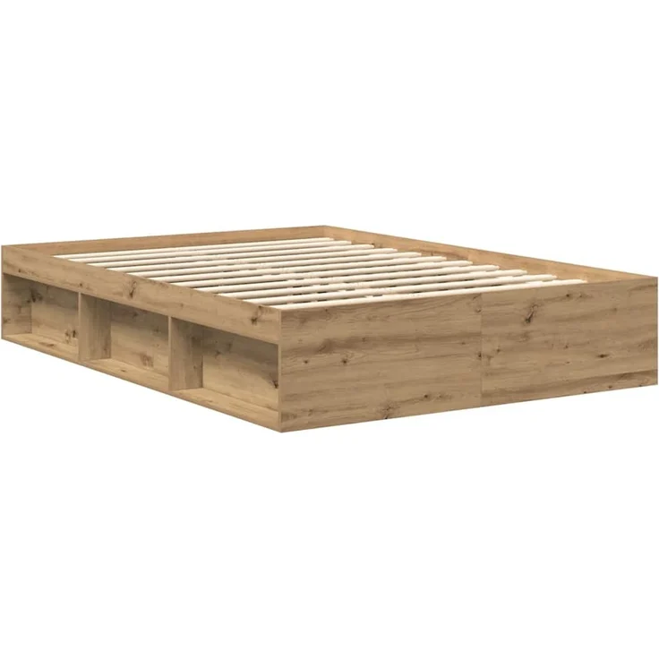 vidaXL Bettgestell ohne Matratze Artisan-Eiche 120x200cm Holzwerkstoff 3328835 – Bild 3