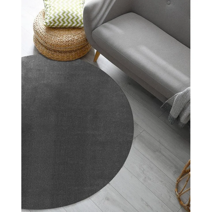 the carpet Teppich Relax round, rund, Höhe: 16 mm, waschbarer Wohnzimmer Teppich modern rutschfest – Bild 3