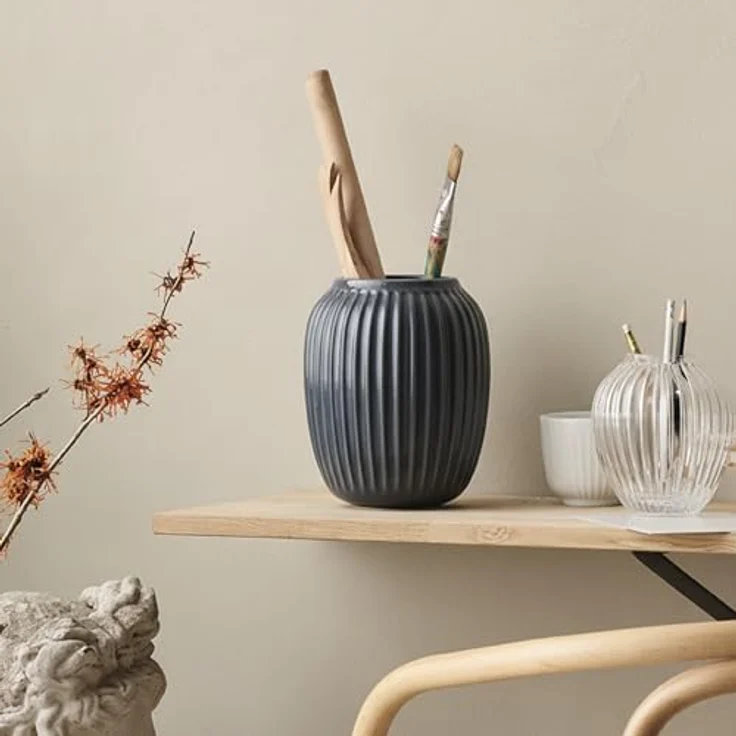 Kähler Hammershøi Vase 20 cm anthracite – Bild 3