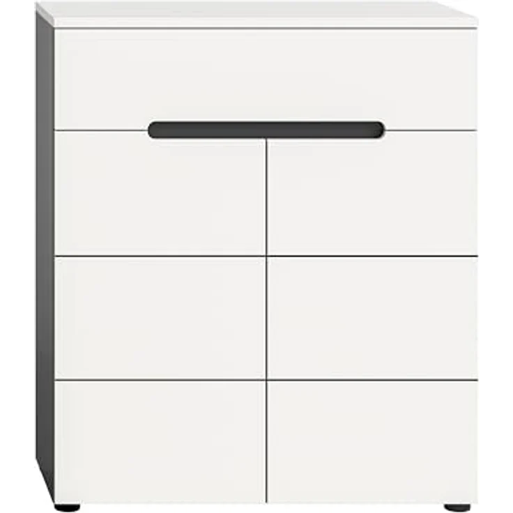 Schuhkommode (B/H/T: 80x94x37 cm) in weiß Nachbildung – Bild 3