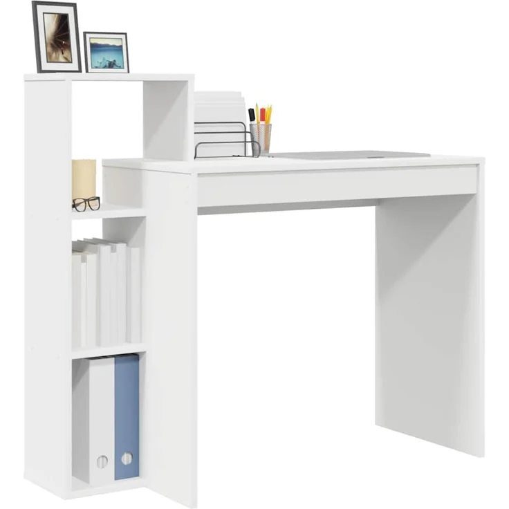 vidaXL Schreibtisch mit Regal Weiß 100 x 40 x 90 cm Holzwerkstoff 869314 – Bild 2