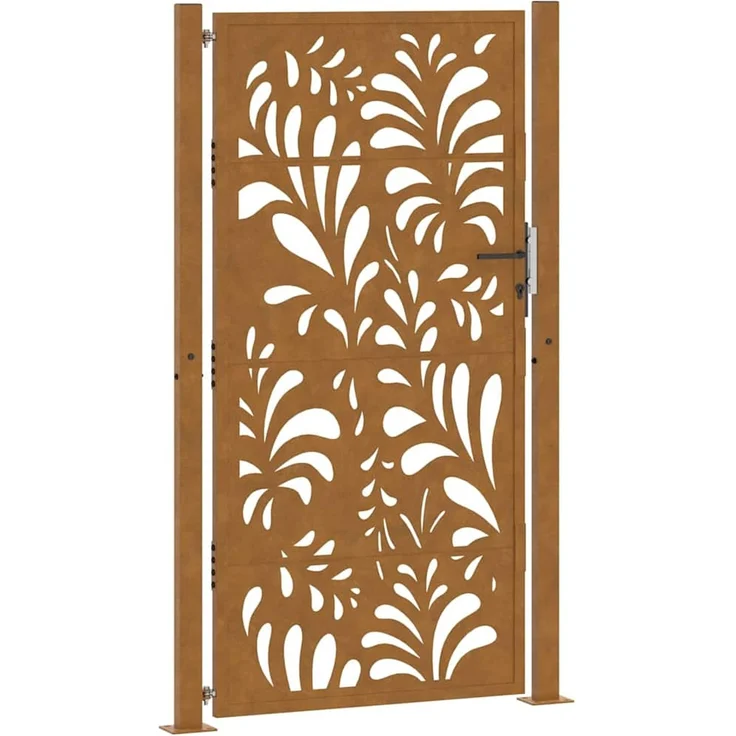vidaXL Gartentor 100x175 cm Verwitterungsstahl Wellendesign 4100977 – Bild 2