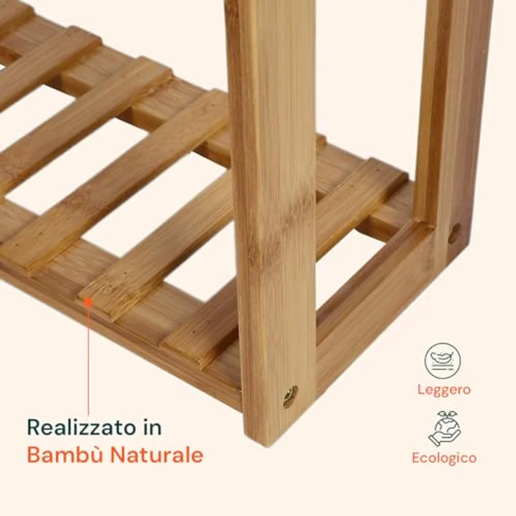 Avilia Badezimmerregal aus Bambus, 3 Böden, 42 x 18 x 53 cm, Mehrzweck-Organizer, platzsparend, Kapazität 20 kg, stabiles Regal, einfach zu montieren – für Badezimmer, Küche – Bild 5