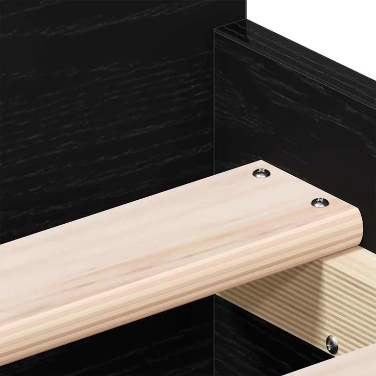vidaXL Bettrahmen Schwarz Eichen-Optik 193 x 78 x 50 cm Holzwerkstoff 3329308 – Bild 9