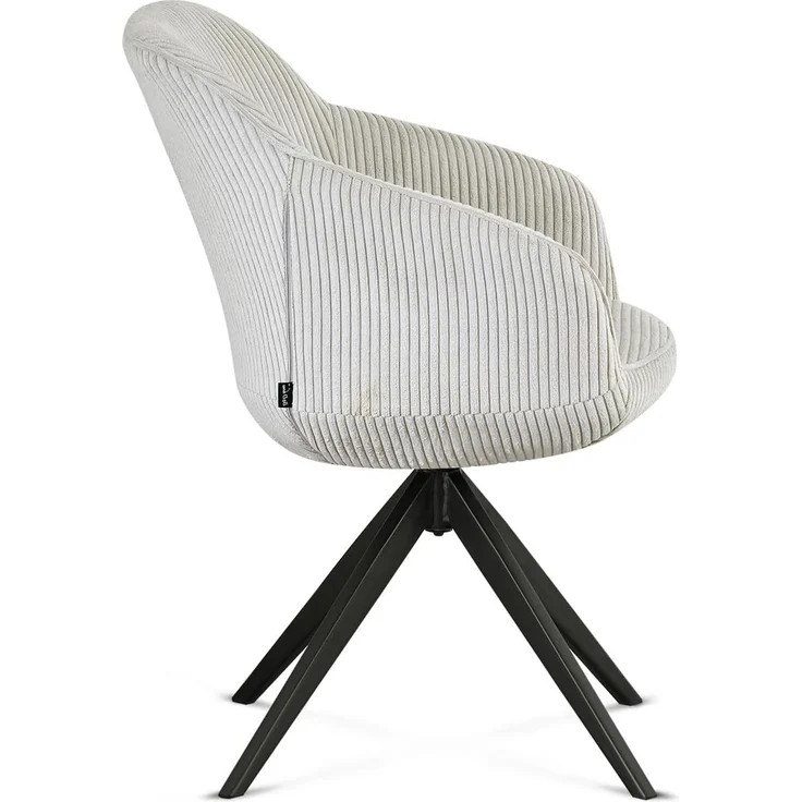 B&D home Polsterstuhl ARVIT (1 St), modern, drehbares Metallgestell, Cord, mit Armlehnen – Bild 5