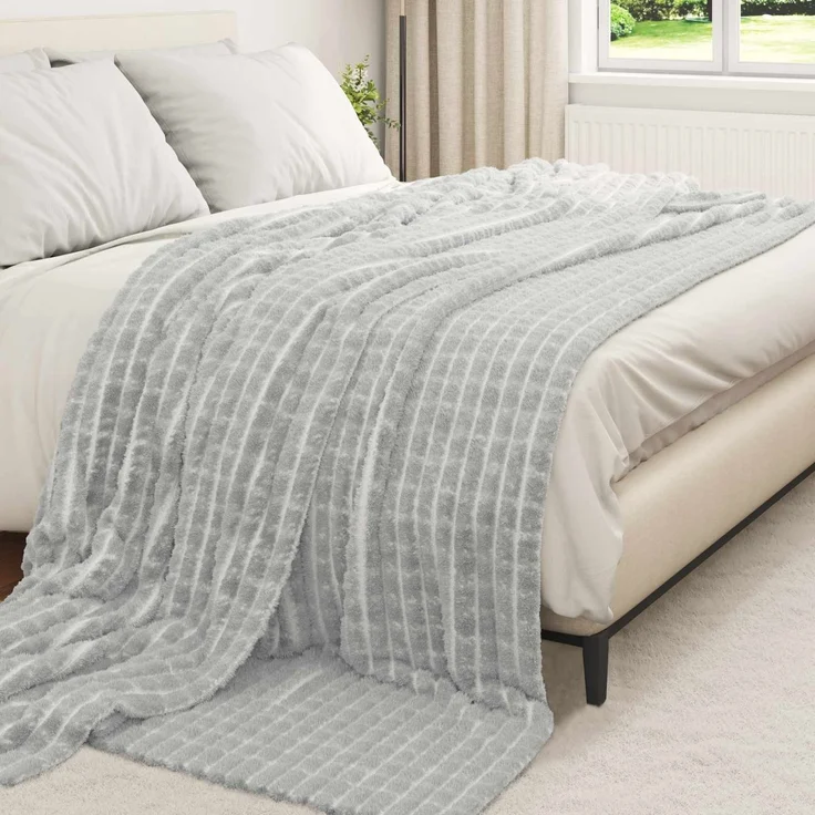 vidaXL Wohndecken 6 stk. Grau 240 x 220 cm 7,71 kg Fleece 42016955 – Bild 3
