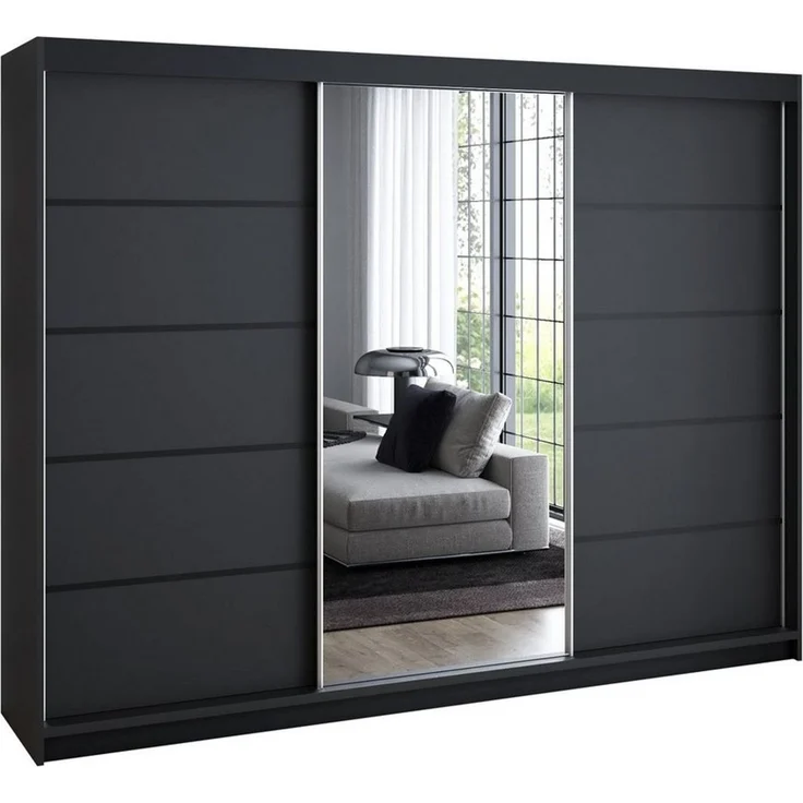 A&J MöbelLand GmbH Schiebetürenschrank VILUNO Moderner 3-türiger Kleiderschrank mit Spiegel (TOP ANGEBOT! Geräumiger Schrank mit einer Breite von 200 cm ideal zur Aufbewahrung von Kleidung und Accessoires. Wählen Sie das ideale Modell für Ihr Schlafzim... – Bild 1