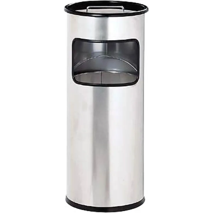 Durable Papierkörbe, Papierwannen und Zubehöre Standascher mit Sandschale, Metall, rund, 17 L, Silber, Ascher