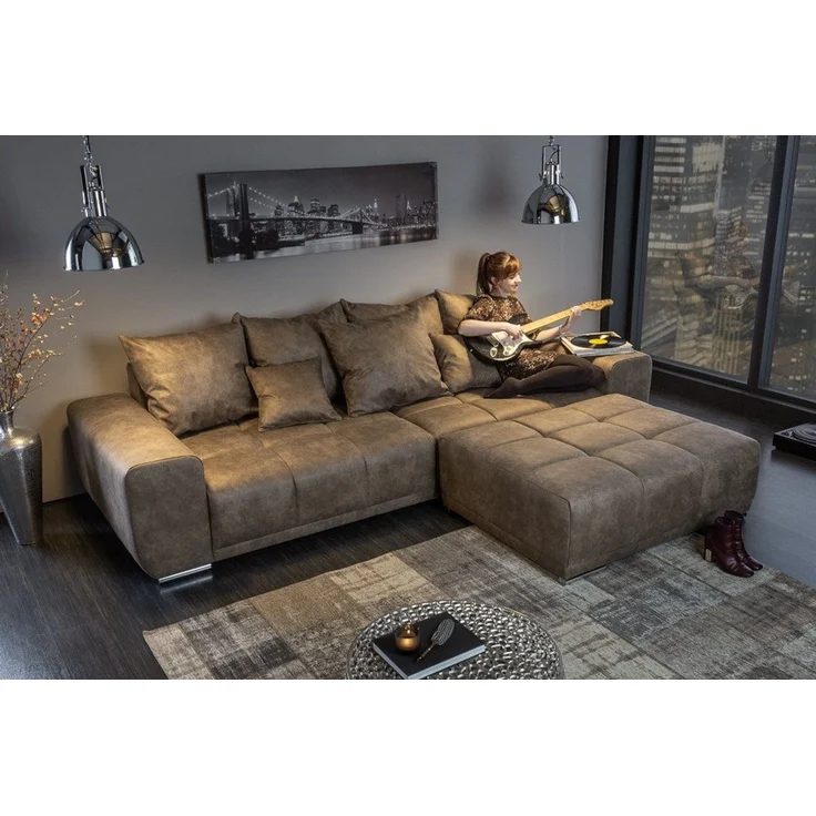riess-ambiente Big-Sofa ELEGANCIA 285cm taupe, Einzelartikel 1 Teile, XXL Couch · Microfaser · mit Federkern · inkl. Kissen · Design – Bild 2