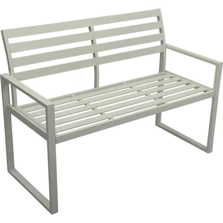 DEGAMO Gartenbank ATLANTA (1-St), 2-sitzer 123cm, Aluminium rostfrei in weiss, modern – Bild 6