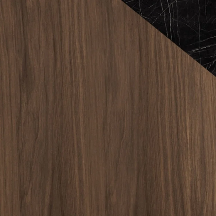 Wohnwand Kodita (Farbe: Nuss Warmia / Marmor Schwarz) – Bild 6
