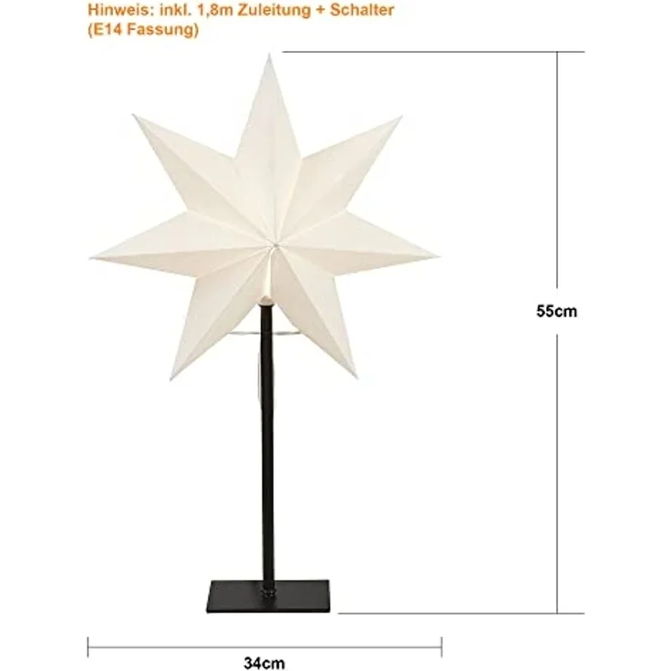 Standstern "Frozen",ohne Lochung, weiß, E14, ca. 35 x 55 cm – Bild 6