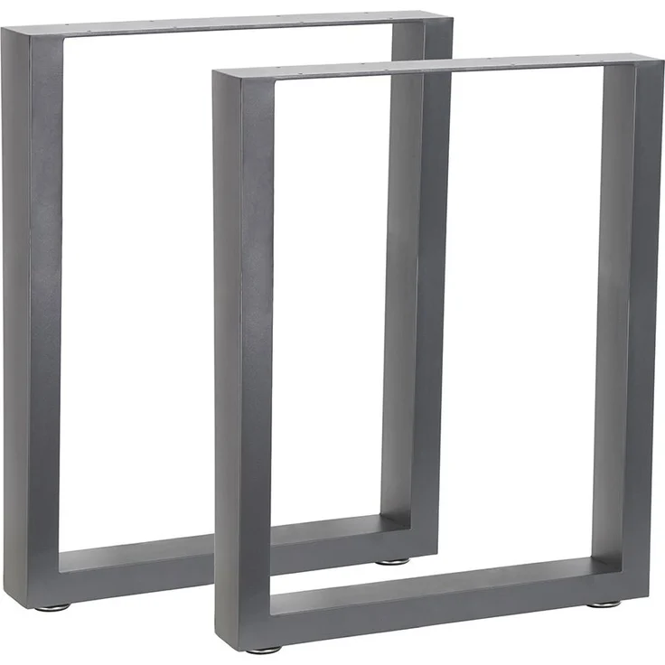 Tischuntergestell 60x72 cm Möbelfüße Grau Tischbeine Industrie Bankkufen Stahl – Bild 1