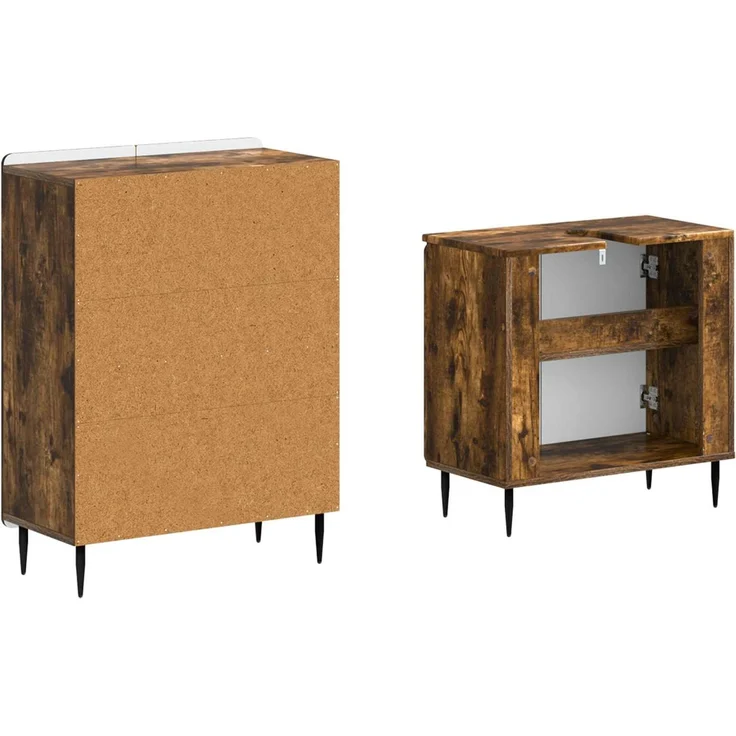 vidaXL 2-teiliges Badezimmer Schrank Set ZWOLLE Raucheiche 3417599 – Bild 5