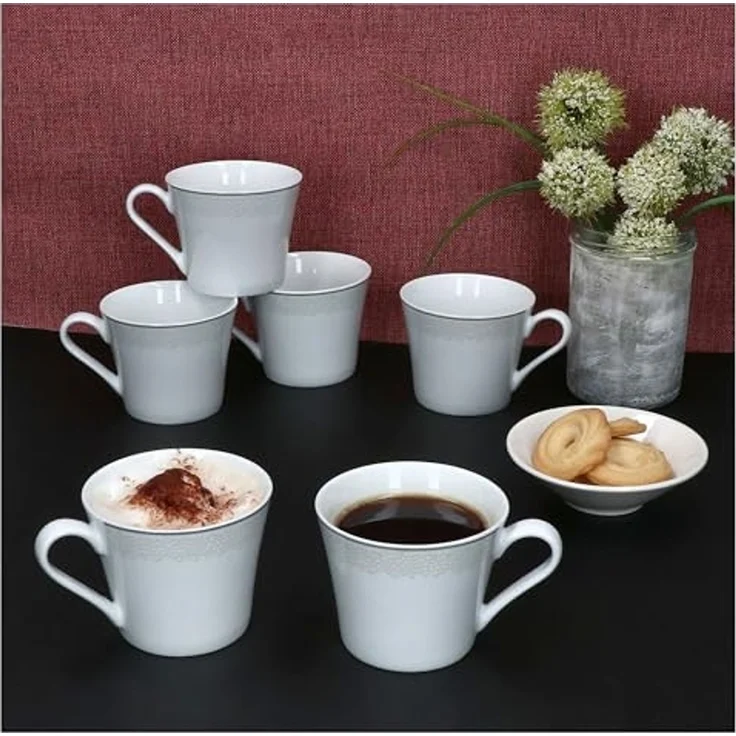 Ritzenhoff & Breker Tasse Ritzenhoff Venezia Kaffeetasse für 6 Personen Becher Pott Relief, Porzellan – Bild 3